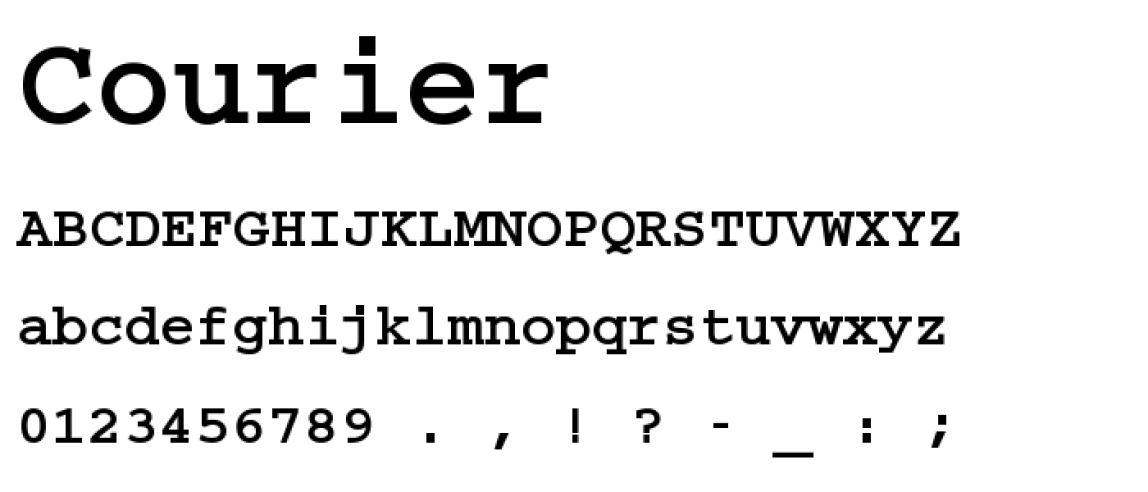 Image of the first monospaced font, Courier